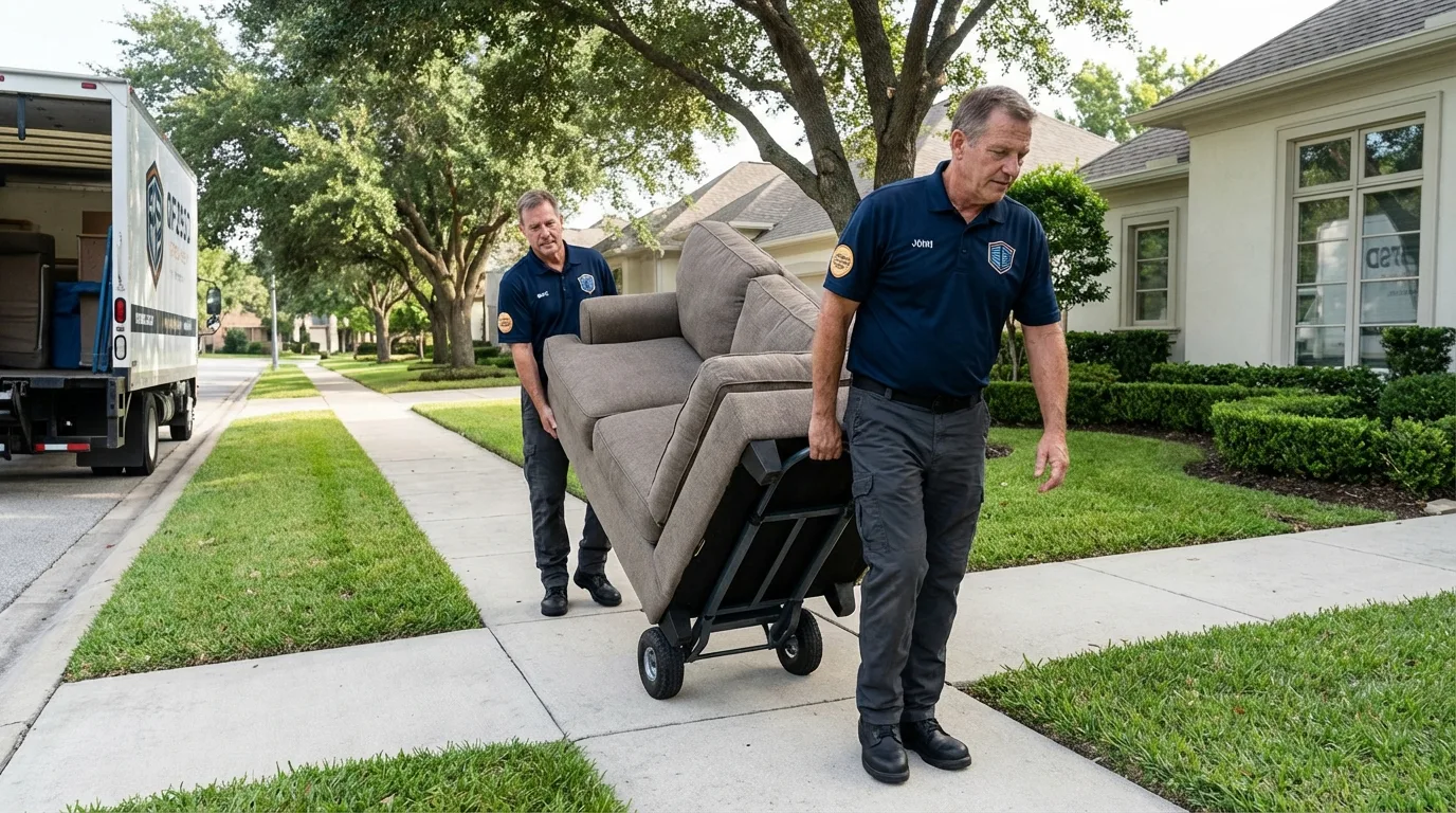 Local residential moving crew loading furniture in Forks, WA